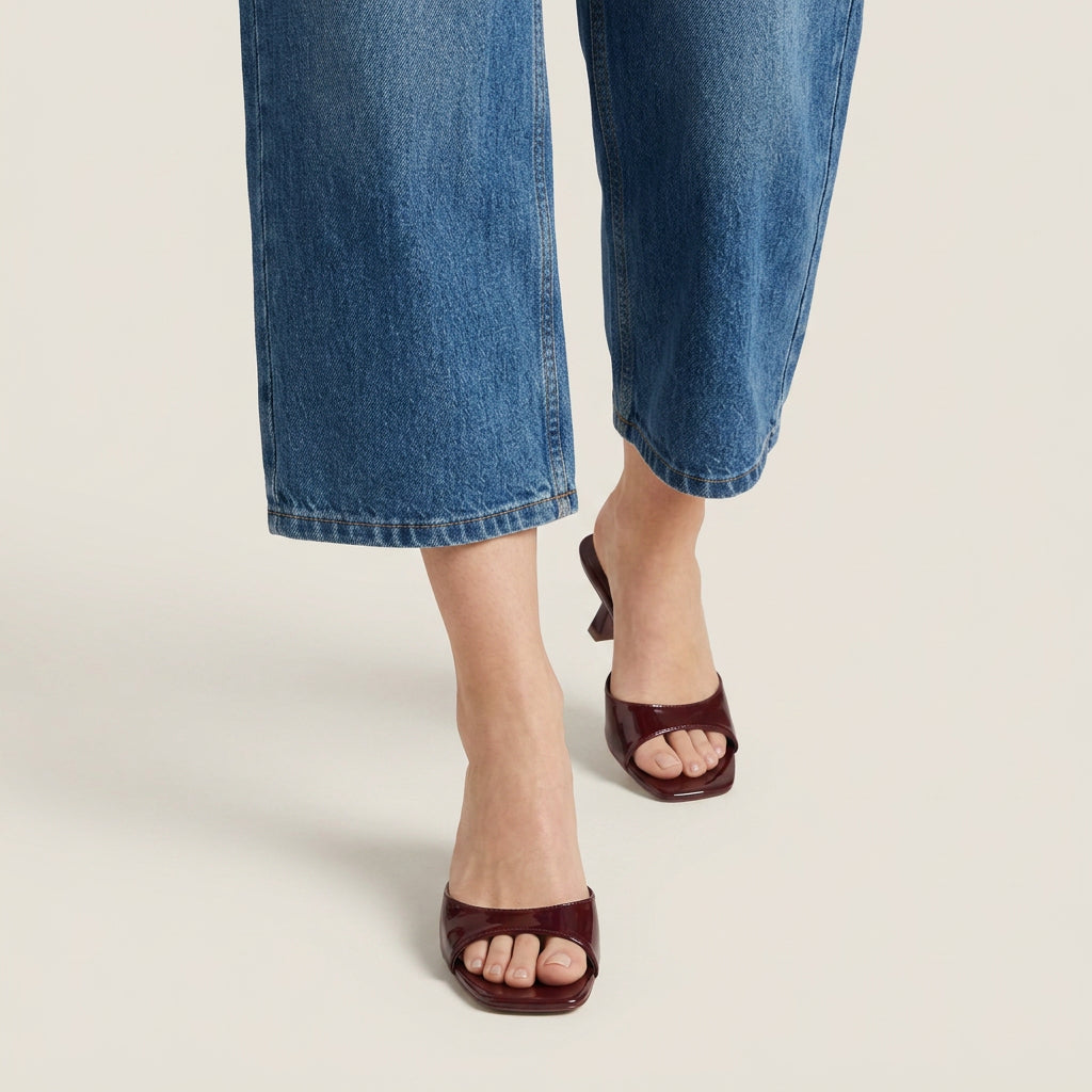Dames Sandalen met Hak en Open Hiel – Vierkante Neus