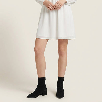 Dames Enkellaarsjes Suède-Look met Lage Blokhak