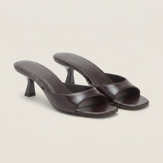 Dames Sandalen met Hak en Open Hiel – Vierkante Neus