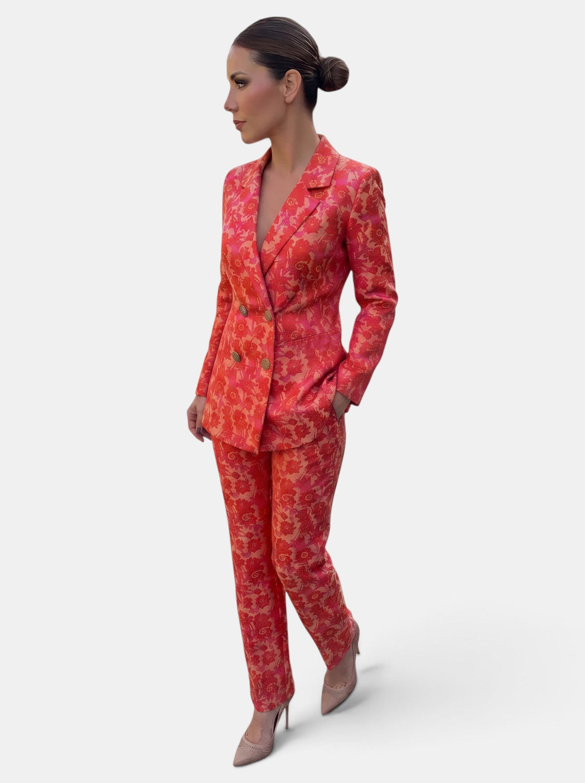 Dames Blazer Set met Wide Leg Broek – Twee-Delig Pak