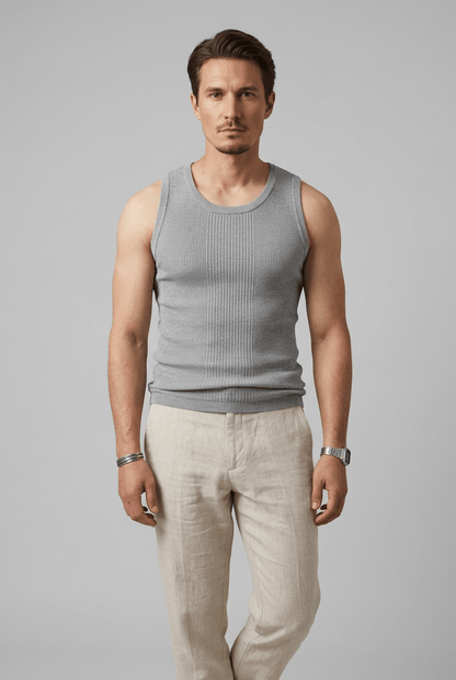 Heren Slim Fit Tanktop – Geribbeld, Geschikt voor Lente en Zomer