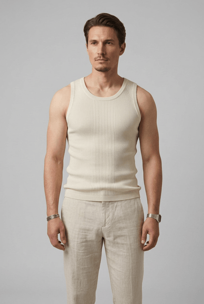 Heren Slim Fit Tanktop – Geribbeld, Geschikt voor Lente en Zomer