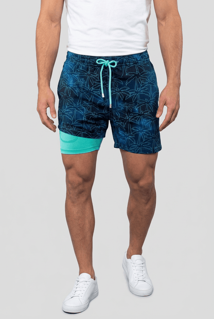 Heren Sneldrogende Zwembroek – Met Trekkoord en Ingebouwde Short, Geschikt voor Zomer en Outdoor Activiteiten