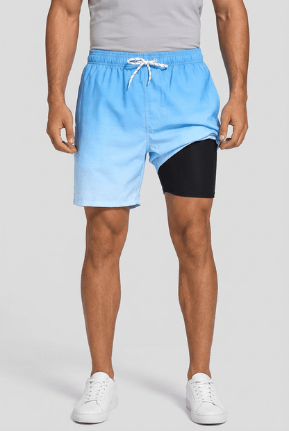 Heren Sneldrogende Zwembroek – Met Trekkoord en Ingebouwde Short, Geschikt voor Zomer en Outdoor Activiteiten
