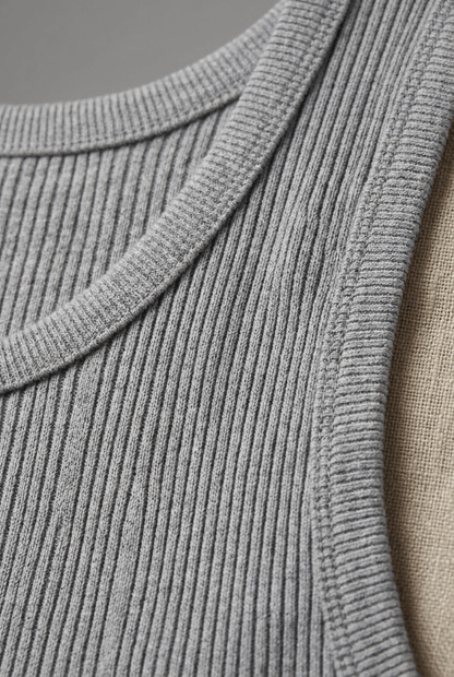 Heren Slim Fit Tanktop – Geribbeld, Geschikt voor Lente en Zomer