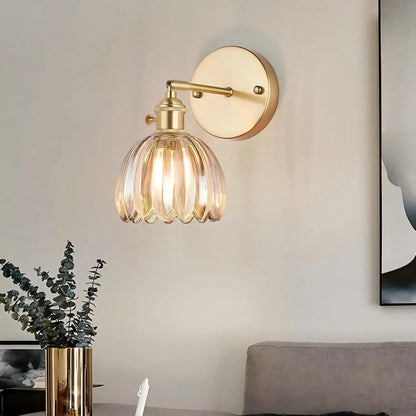 Retro Wandlamp met Tulp Kap - Glas en Metaal