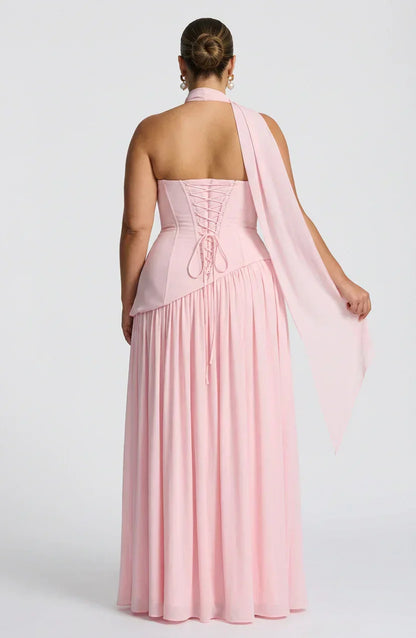 Dames Maxi Jurk Strapless met Hoge Split