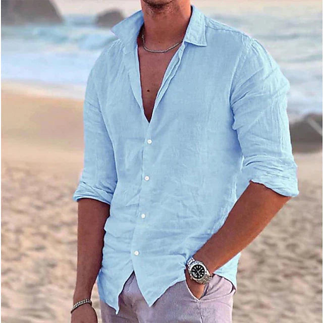 Heren Slim Fit Overhemd – Casual voor Zomergebruik, Met Knopen en Korte Mouwen