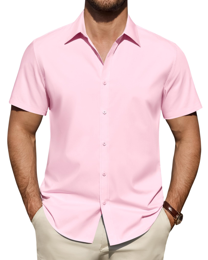 Heren Slim Fit Overhemd – Met Knopen, Geschikt voor Werk en Casual Gebruik