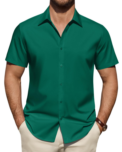 Heren Slim Fit Overhemd – Met Knopen, Geschikt voor Werk en Casual Gebruik