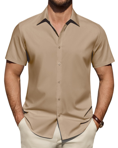 Heren Slim Fit Overhemd – Met Knopen, Geschikt voor Werk en Casual Gebruik