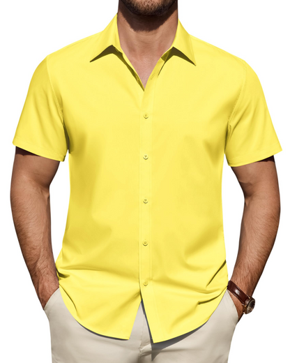 Heren Slim Fit Overhemd – Met Knopen, Geschikt voor Werk en Casual Gebruik