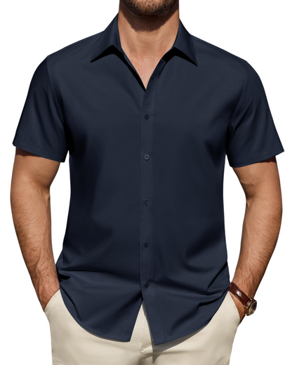 Heren Slim Fit Overhemd – Met Knopen, Geschikt voor Werk en Casual Gebruik