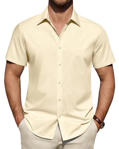 Heren Slim Fit Overhemd – Met Knopen, Geschikt voor Werk en Casual Gebruik