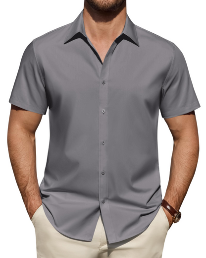 Heren Slim Fit Overhemd – Met Knopen, Geschikt voor Werk en Casual Gebruik