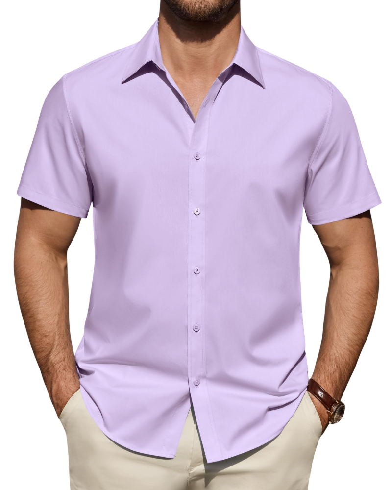 Heren Slim Fit Overhemd – Met Knopen, Geschikt voor Werk en Casual Gebruik