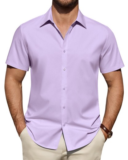 Heren Slim Fit Overhemd – Met Knopen, Geschikt voor Werk en Casual Gebruik