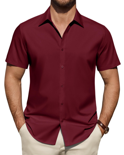 Heren Slim Fit Overhemd – Met Knopen, Geschikt voor Werk en Casual Gebruik