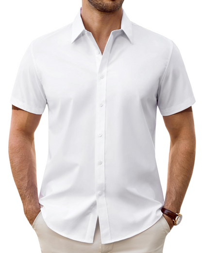 Heren Slim Fit Overhemd – Met Knopen, Geschikt voor Werk en Casual Gebruik