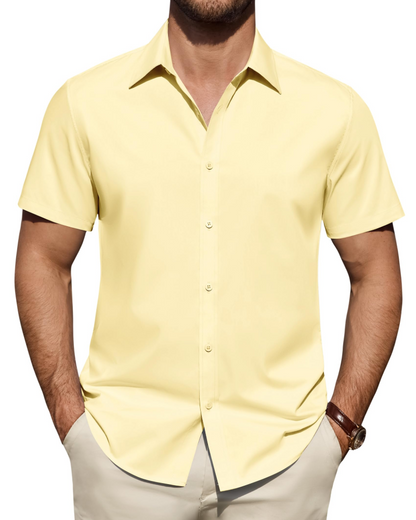 Heren Slim Fit Overhemd – Met Knopen, Geschikt voor Werk en Casual Gebruik