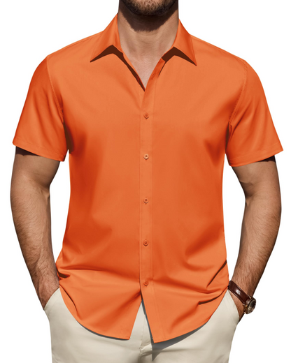 Heren Slim Fit Overhemd – Met Knopen, Geschikt voor Werk en Casual Gebruik