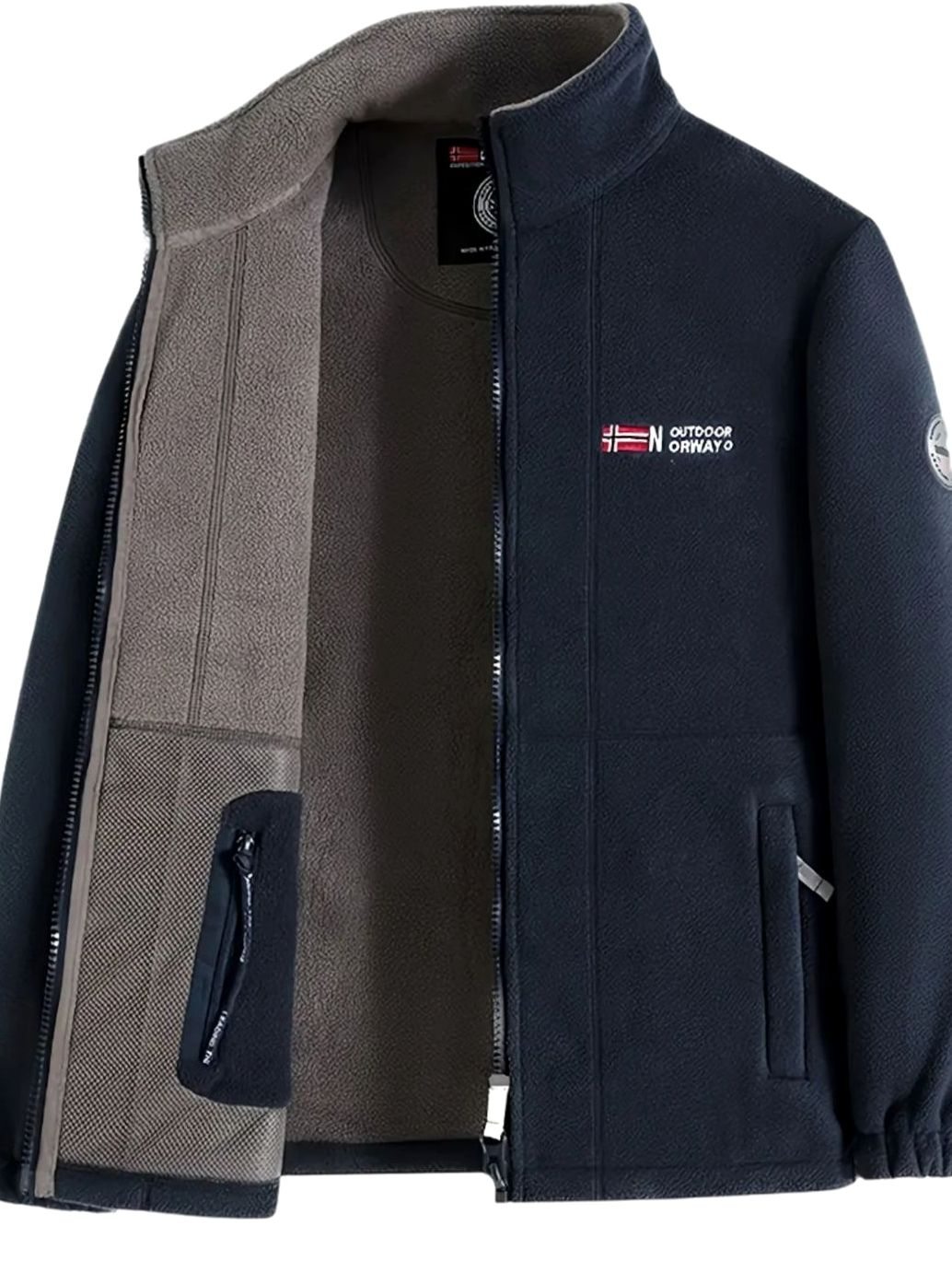 Heren Fleece Vest met Opstaande Kraag en Volledige Rits