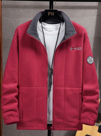 Heren Fleece Vest met Opstaande Kraag en Volledige Rits