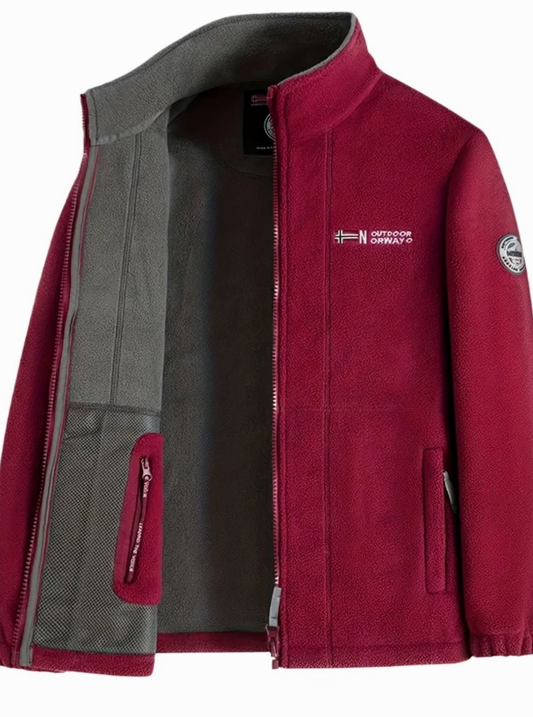 Heren Fleece Vest met Opstaande Kraag en Volledige Rits