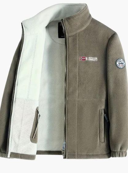 Heren Fleece Vest met Opstaande Kraag en Volledige Rits