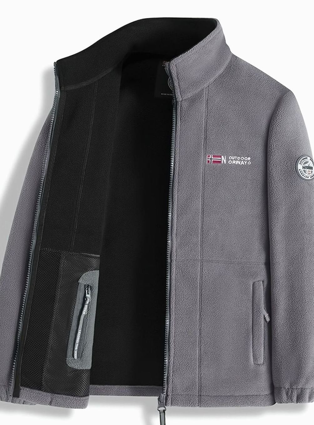 Heren Fleece Vest met Opstaande Kraag en Volledige Rits