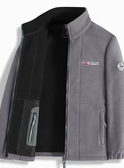 Heren Fleece Vest met Opstaande Kraag en Volledige Rits
