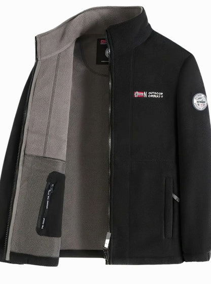 Heren Fleece Vest met Opstaande Kraag en Volledige Rits