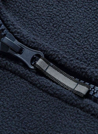 Heren Fleece Vest met Opstaande Kraag en Volledige Rits