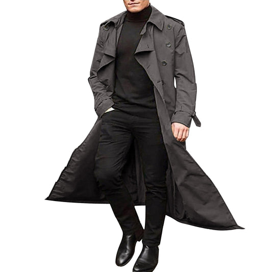 Heren Trenchcoat Dubbelrijs met Ceintuur - Klassieke Overjas
