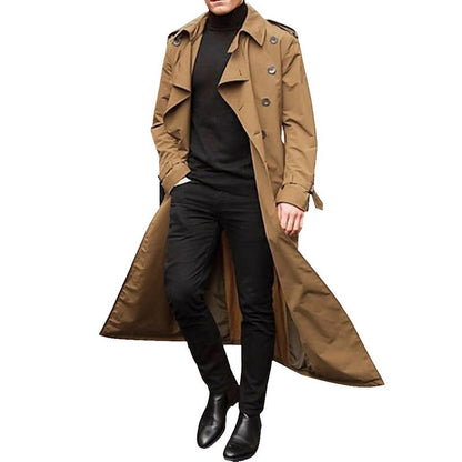 Heren Trenchcoat Dubbelrijs met Ceintuur - Klassieke Overjas
