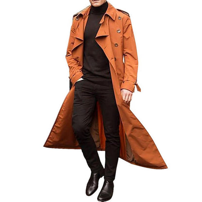 Heren Trenchcoat Dubbelrijs met Ceintuur - Klassieke Overjas