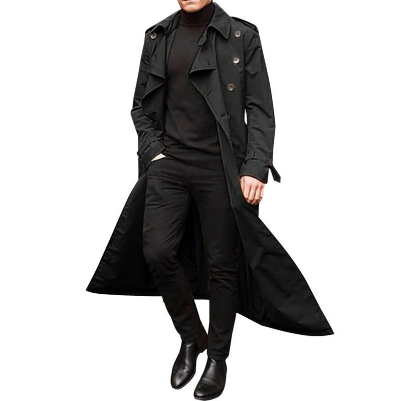 Heren Trenchcoat Dubbelrijs met Ceintuur - Klassieke Overjas
