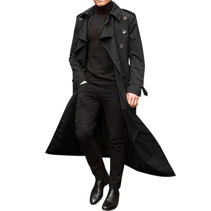 Heren Trenchcoat Dubbelrijs met Ceintuur - Klassieke Overjas