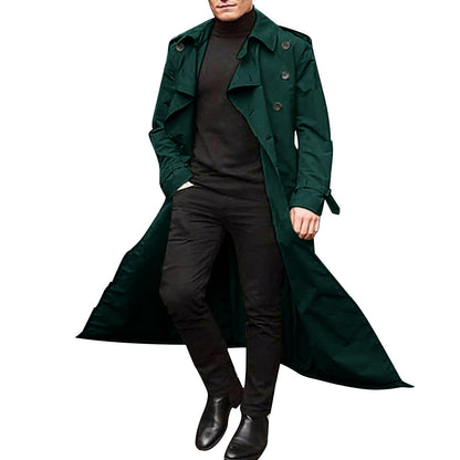 Heren Trenchcoat Dubbelrijs met Ceintuur - Klassieke Overjas
