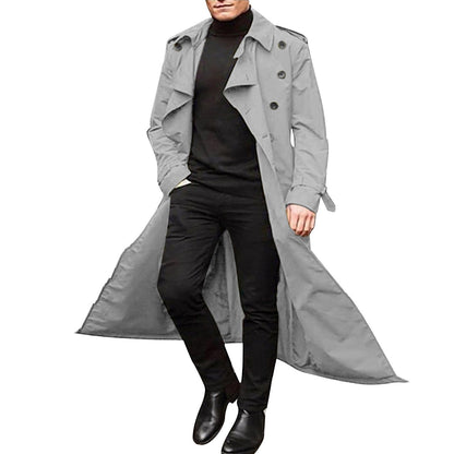 Heren Trenchcoat Dubbelrijs met Ceintuur - Klassieke Overjas