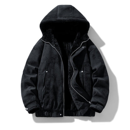 Heren Suedine Jack met Capuchon en Teddy Voering