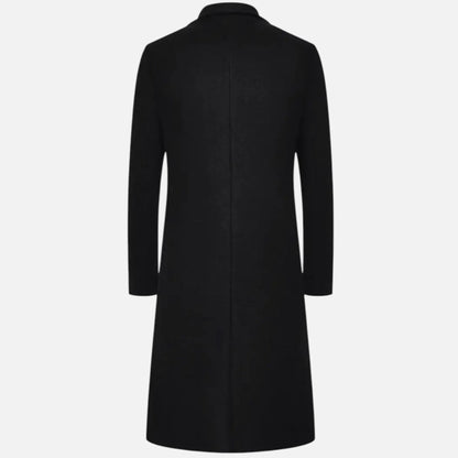 Heren Jas Enkelrijs Kniehoogte – Slim Fit Overjas met Reverskraag