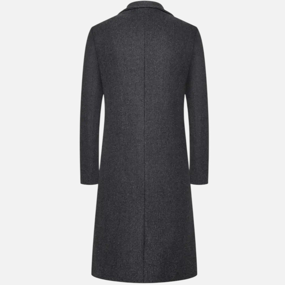Heren Jas Enkelrijs Kniehoogte – Slim Fit Overjas met Reverskraag
