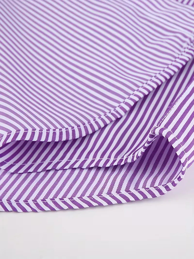 Heren Overhemd Lange Mouw met Mao Kraag - Zakelijk Shirt met Borstzak