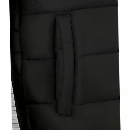 Heren Puffer Jas met Capuchon - Gewatteerd Gecoat Zwart