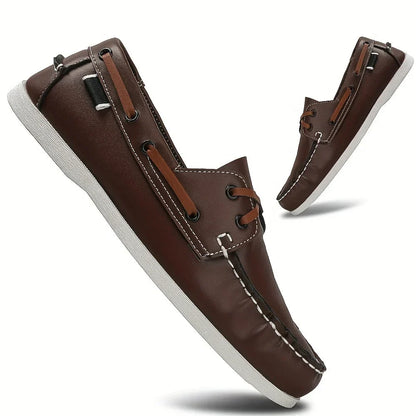 Heren Bootschoenen met Veterdetails en Ronde Neus