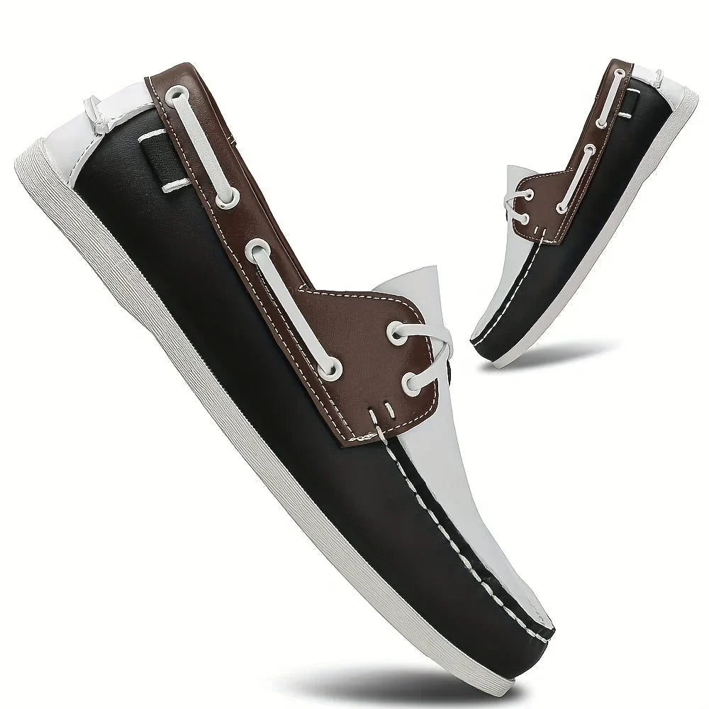 Heren Bootschoenen met Veterdetails en Ronde Neus
