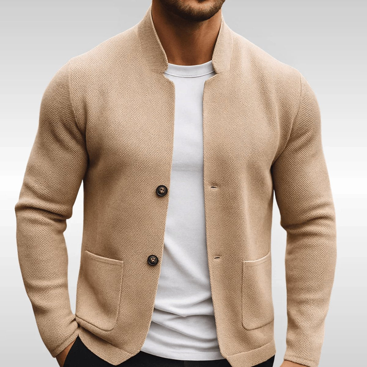 Heren Blazer Slim-Fit Gewatteerd met Mandarin Kraag