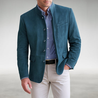 Heren Blazer Mandarin Kraag met Knoopsluiting