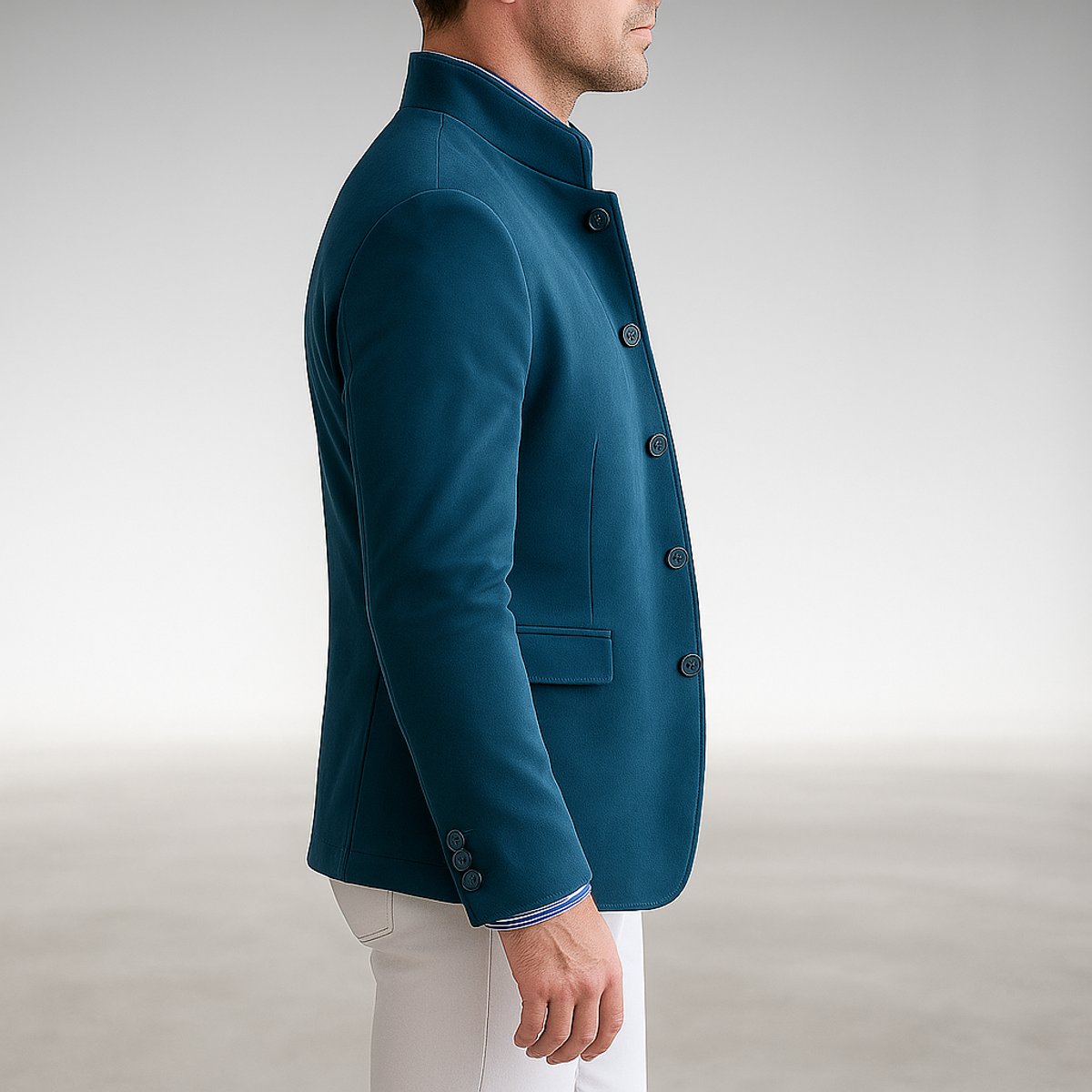 Heren Blazer Mandarin Kraag met Knoopsluiting